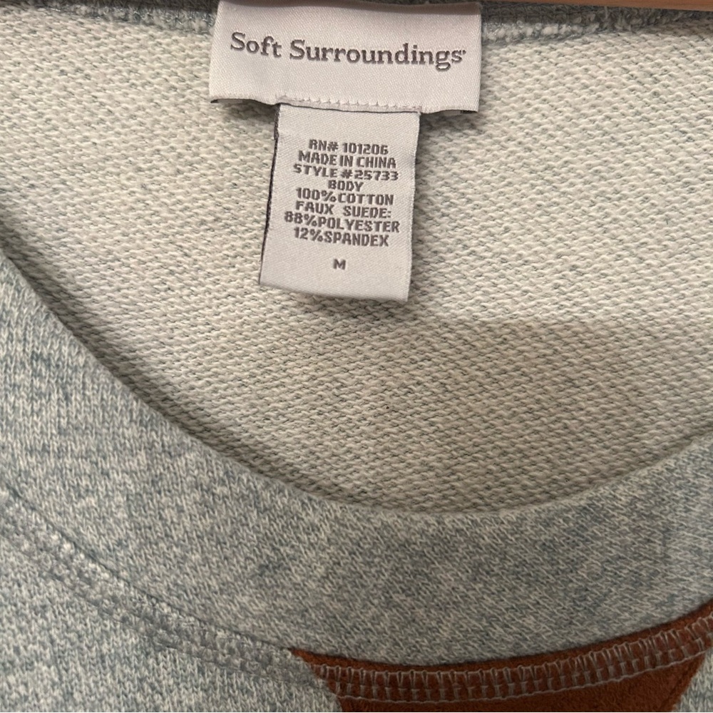 Soft Surroundings Weekender Tunic Sweatshirt with‎ Faux Suede Accents Size M - Picture 3 of 7
